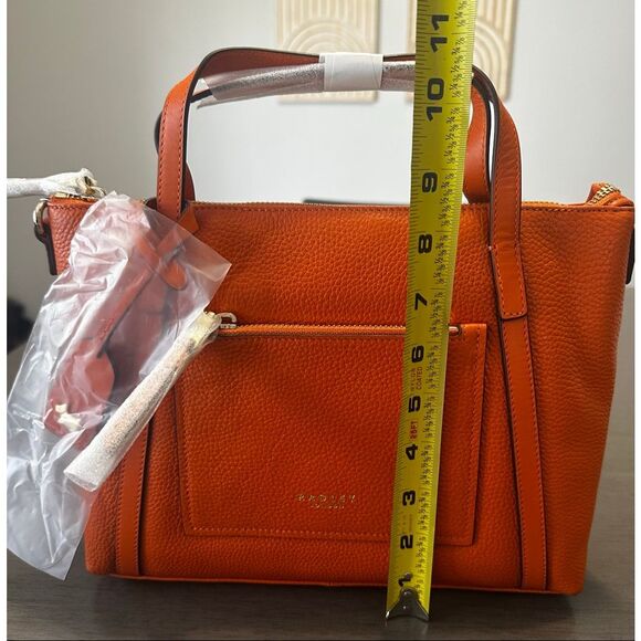 Radley London Portman Small Zip Top Leather Bag in Open Yellow Grab Handles - Picture 9 of 9